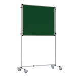 Fahrbare Klassenraumtafel, Stahlemaille grün, 100x120 cm HxB 